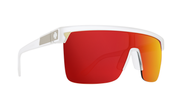 Spy FLYNN 5050 Matte Crystal w/ HD Plus Happy Red Spectra Mirror