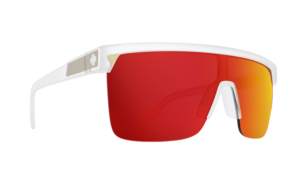 Spy FLYNN 5050 Matte Crystal w/ HD Plus Happy Red Spectra Mirror