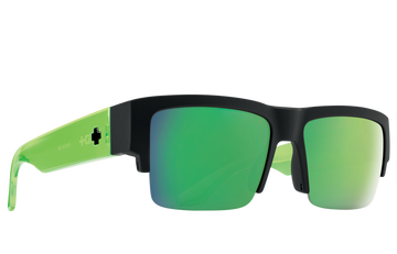 Spy CYRUS 5050 Soft Matte Black Trans Green w/ HD Plus Green Spectra