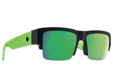Spy CYRUS 5050 Soft Matte Black Trans Green w/ HD Plus Green Spectra
