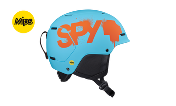 Spy Lil Astronomic MIPS Kids Helmet - Matte Blue w/ Orange splatter logo